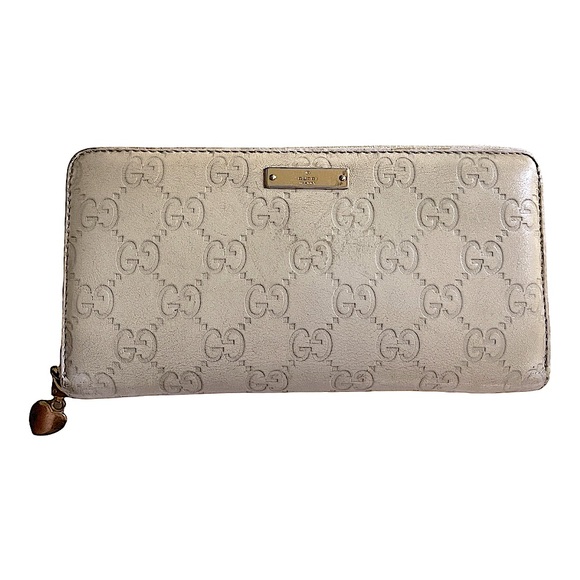 Gucci Long Wallet Leather Guccissima GG Shima Monogram Zip Around Zippy Biege - Picture 3 of 17